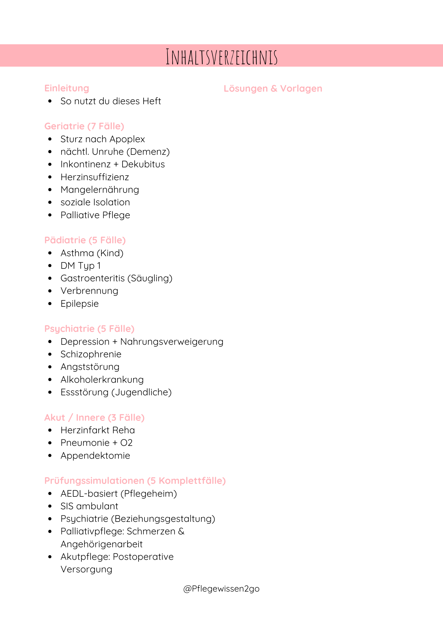 Pflegeplanung to go – Das interaktive Übungsheft