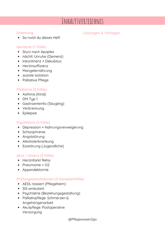 Pflegeplanung to go – Das interaktive Übungsheft