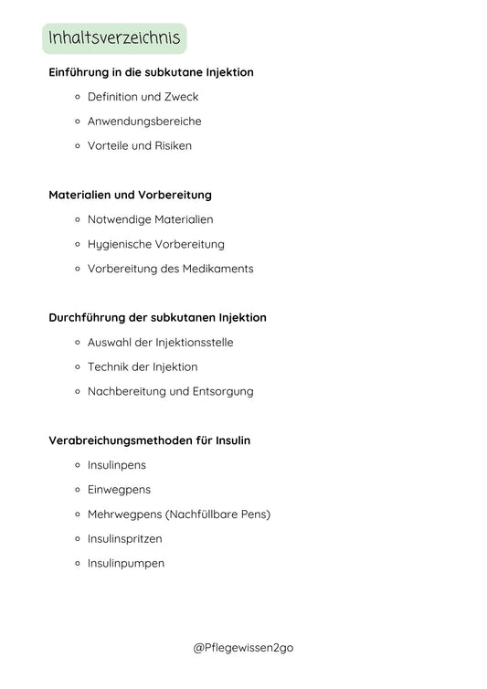 Die Insulinverabreichung