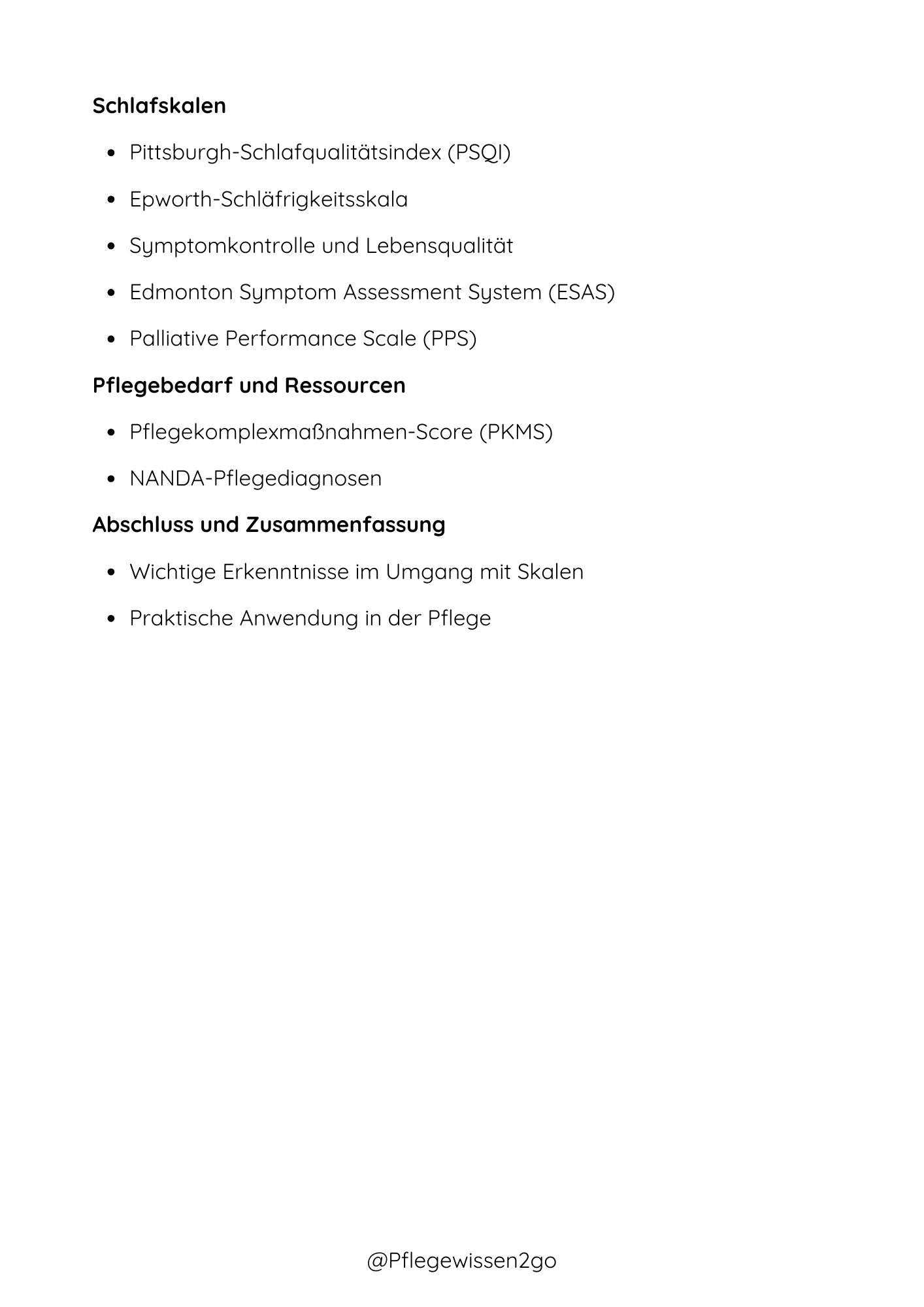 Skalen in der Pflege