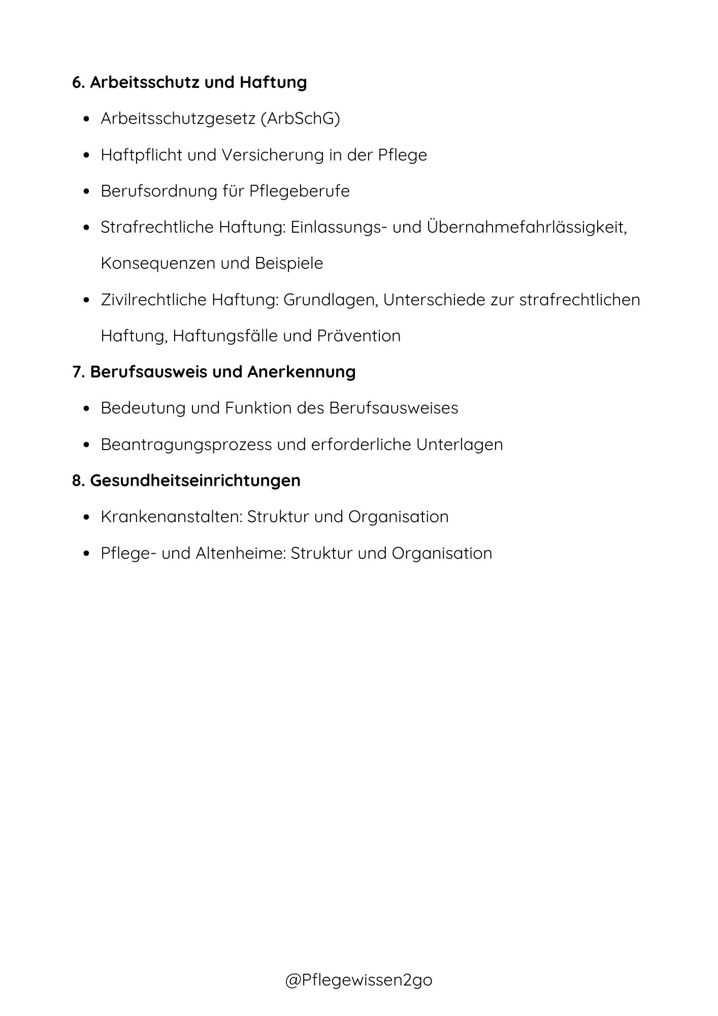 Pflegeberufe und Rechtliche Grundlagen