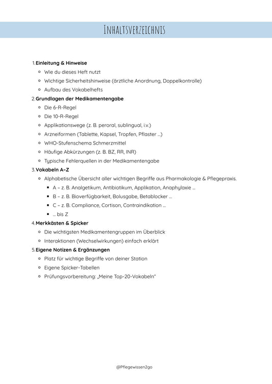 Pharmafit – Dein Vokabelheft für Medikamente