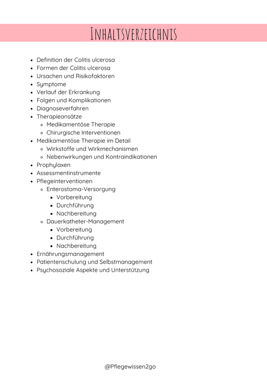 Colitis ulcerosa Kompaktwissen für die Pflegeprüfung