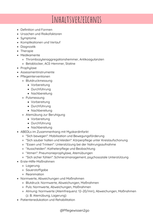 Myokardinfarkt Kompaktwissen für die Pflegeprüfung