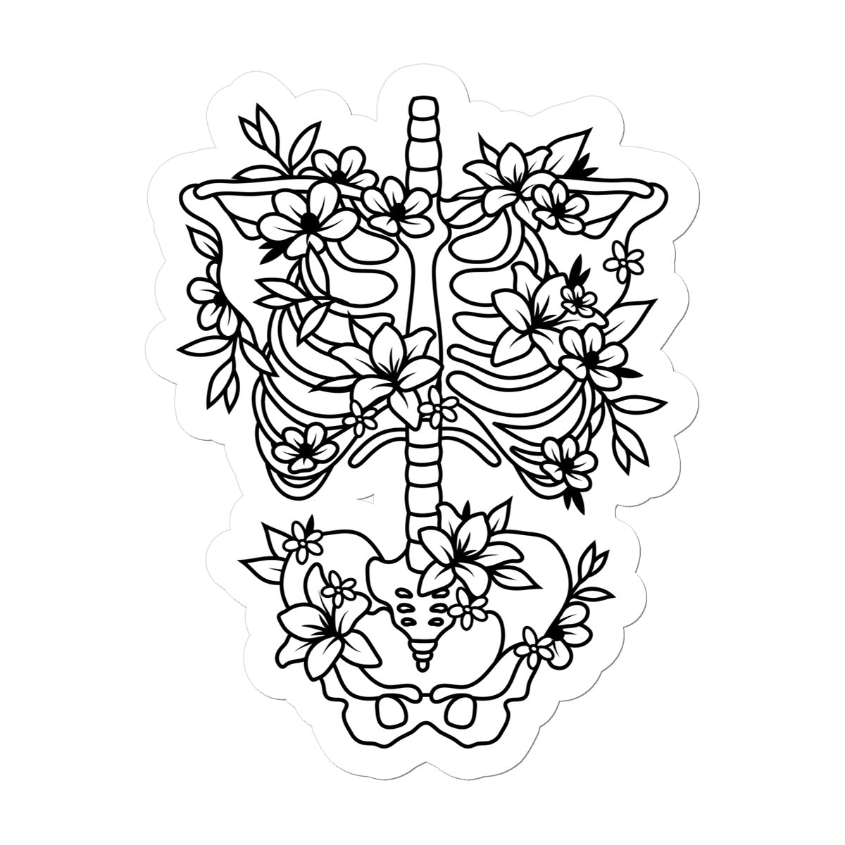Sticker Skelett Flower