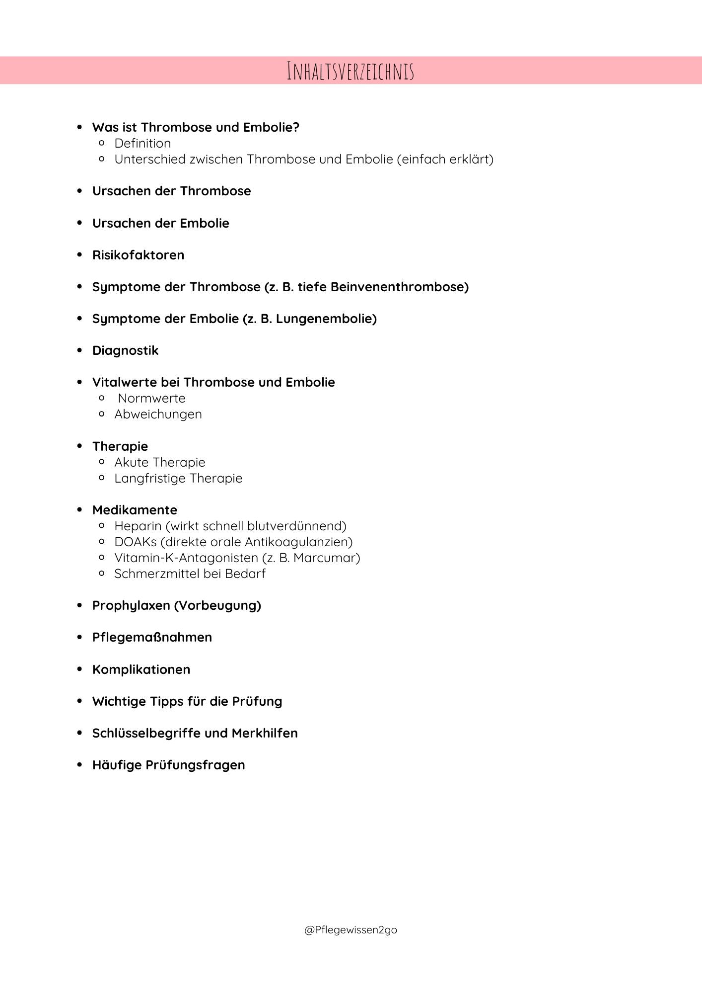 Thrombose & Embolie – Kompaktwissen für die Pflegeprüfung