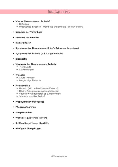 Thrombose & Embolie – Kompaktwissen für die Pflegeprüfung